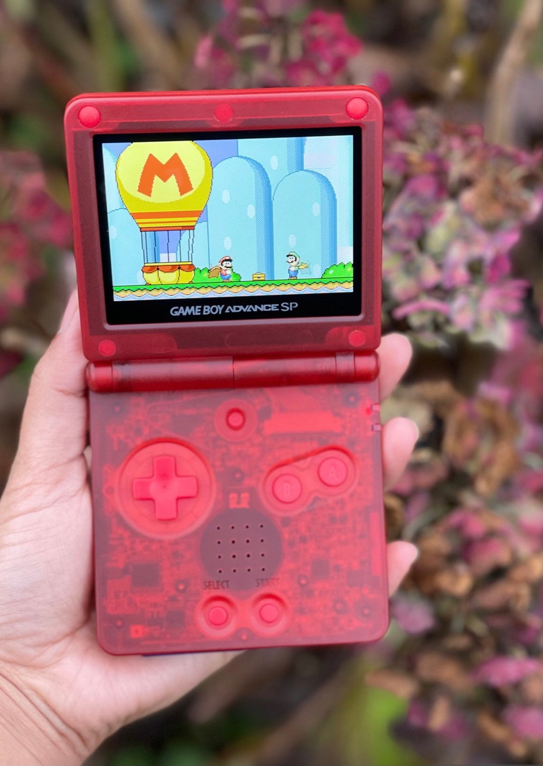 Retro Gaming Revived: Custom Modded Gameboy Advance SP Clear Red ...
