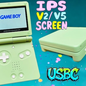 Custom Soft Touch Matcha Gameboy Advance SP Retro Handmade Console- IPS Backlit & 10 Levels Brightness Adjustment.USBC Mod.Gift for Gamers