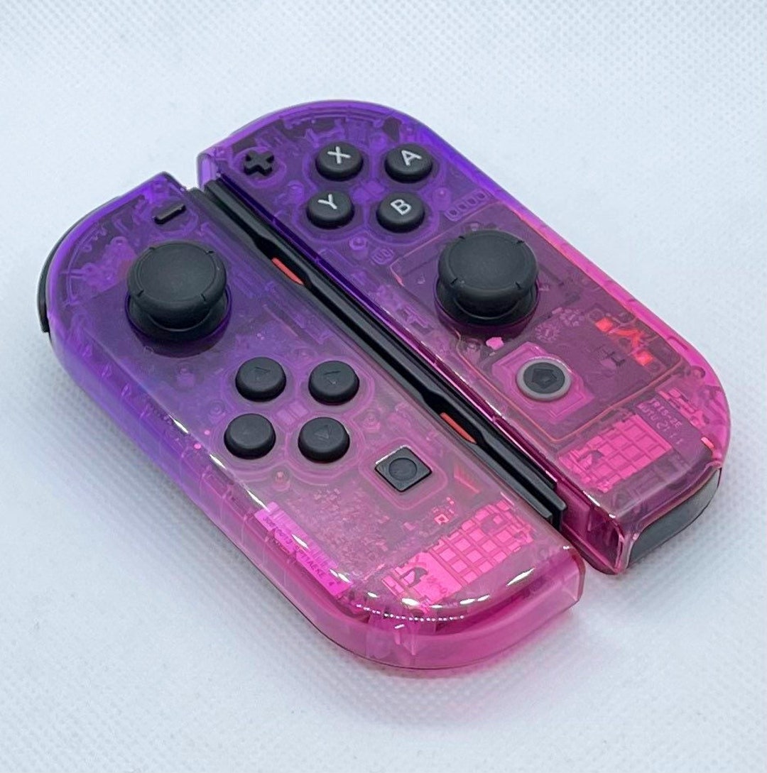 Switchable Custom Controller Custom Nintendo Switch Joy-cons, Transparent Purple-pink Shells - Etsy