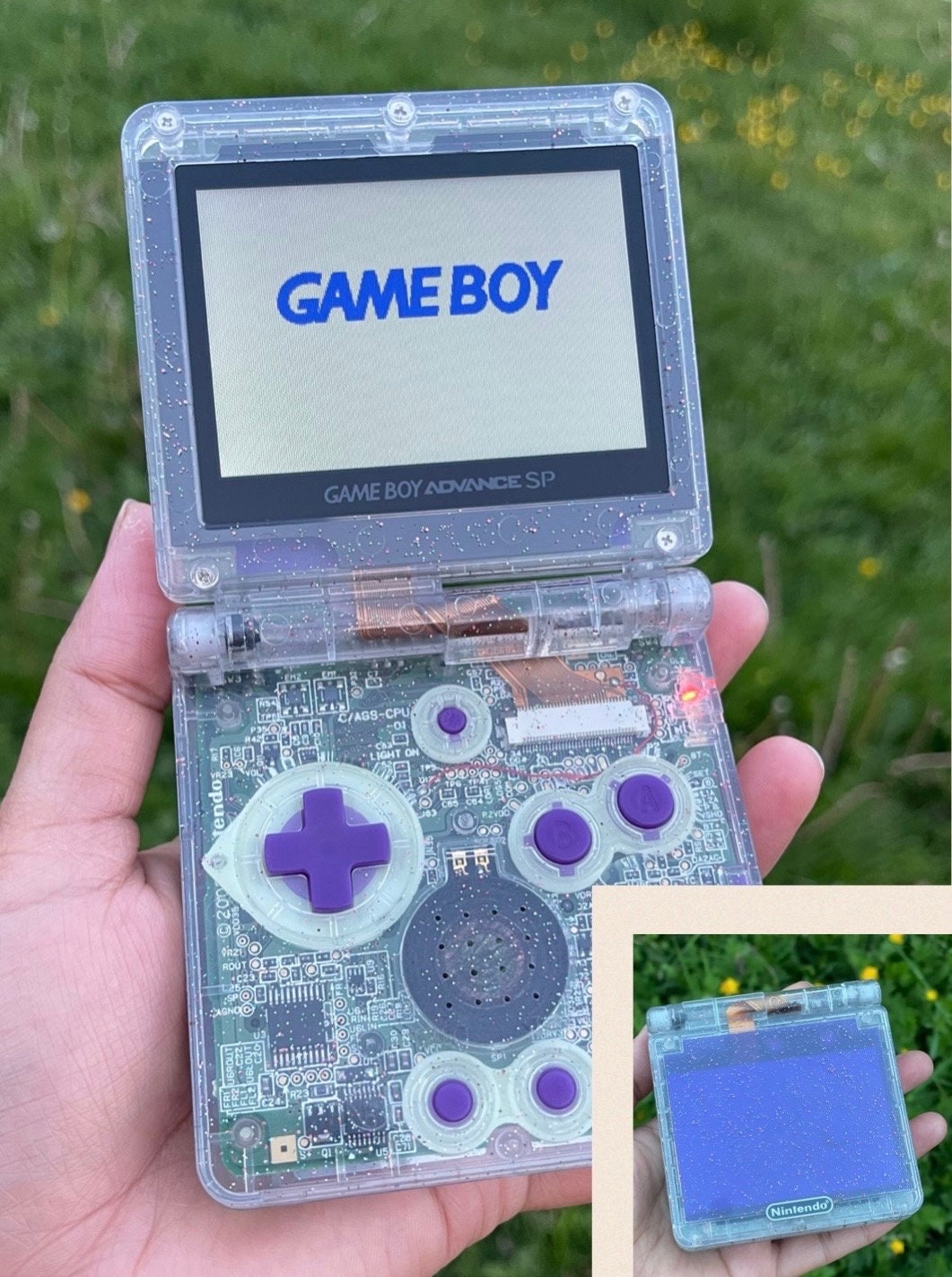 Custom Modified Handheld Game Console - Retro Translucent Pearl Gameboy ...