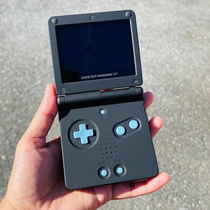 Custom Modified Gameboy AdvanceSP Console - Retro Handheld Beautiful Soft Touch Matte Black Console IPS Backlit & 10 Levels Brightness.USB C