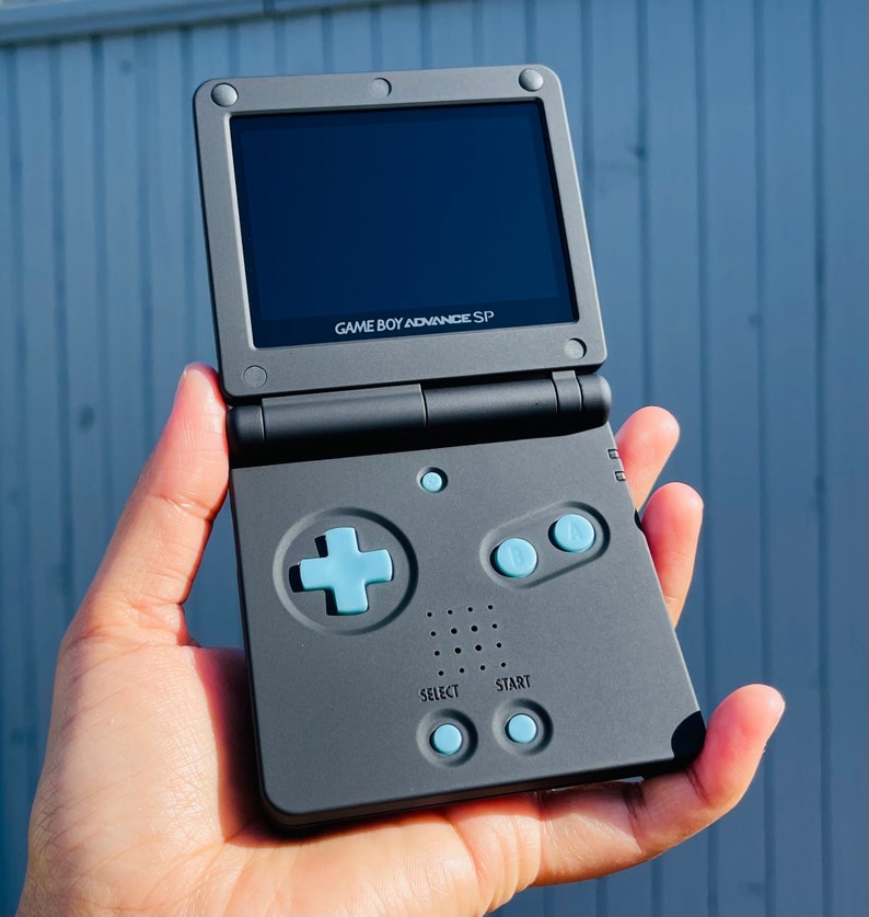 Custom Gameboy Advance SP – Matte Black, IPS Backlit Screen, USB-C - Etsy