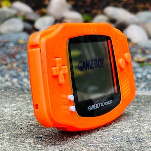 Handmade Gaming Gear Clear Orange Gameboy Advance Gba Retro Handheld Console - IPS Backlit,10-Level Brightness Control & USB-C Mod.Best Gift