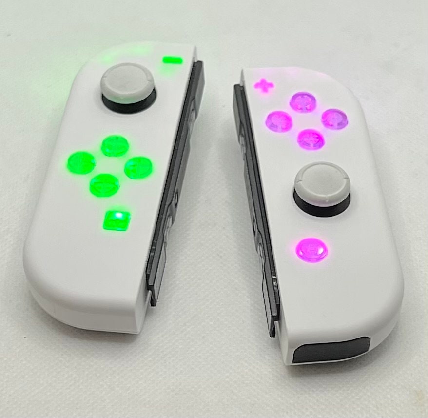 White Nintendo Switch Joy-con With 7-color LED - Etsy