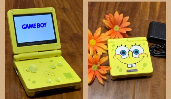 Med det samme Helligdom skrige Nintendo Gameboy Advance SP Spongebob IPS V2 Backlit Handheld - Etsy