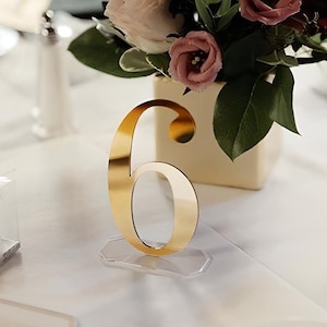 Gold wedding table numbers | Mirror Gold Table numbers | Acrylic table numbers | Table numbers wedding | Wedding number