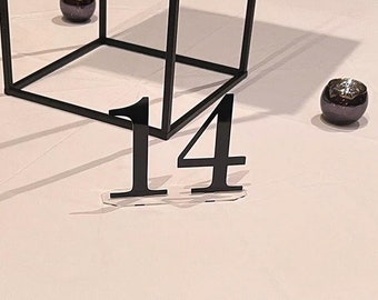 Acryl Hochzeit Tischnummern | Schwarzes Empfangsdekor