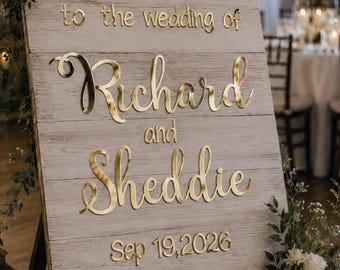Hochzeit Willkommen Zeichen, Gold Spiegel Acryl Buchstaben, Spiegel Gold Hochzeitsschild, personalisierte Hochzeit Eingangsdekor, Staffelei Willkommensbrett