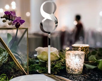 Spiegel Acryl Hochzeit Tischnummern | Großes Herzstück-Dekor