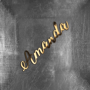 Gold mirror acrylic place card | Gold Place Name | Wedding place cards | Personalized wedding laser cut name
