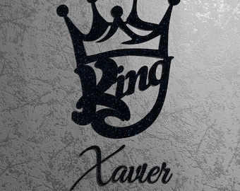 Personalized Black Glitter Royal Crown | Custom Name Acrylic Wall Decor