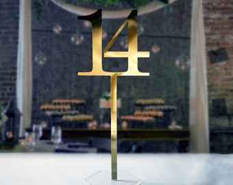 Mirror gold acrylic table numbers | Wedding Table Numbers | Gold table numbers | Table numbers stand | Table numbers | Tall numbers
