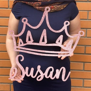 Rose gold kids crown | Princess crown with your name personalized | Custom hanging signs | Wall decor