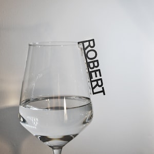 Tarjeta de nombre para el lugar / Etiquetas con nombre para bodas / Etiquetas con nombre / Adornos para copas de vino / Etiquetas para copas / Tarjetas de nombre de acrílico / Tarjeta con nombre para el lugar para copa de champán
