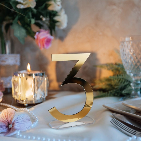 Table numbers | Mirror Gold Table numbers | Wedding Acrylic table numbers | Table numbers wedding | Wedding numbers | Gold Numbers | Numbers