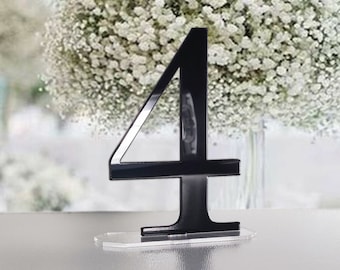 Numéros de table de mariage noir miroir | Miroir Numéros de table | Numéros de table en acrylique | Ensemble de numéros de table | Numéros miroir recto-verso