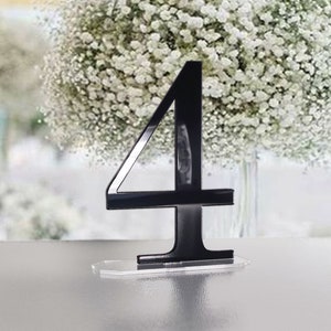 Mirror black Wedding table numbers | Mirror Table numbers | Acrylic table numbers | Set of Table Numbers | Two sides mirror numbers