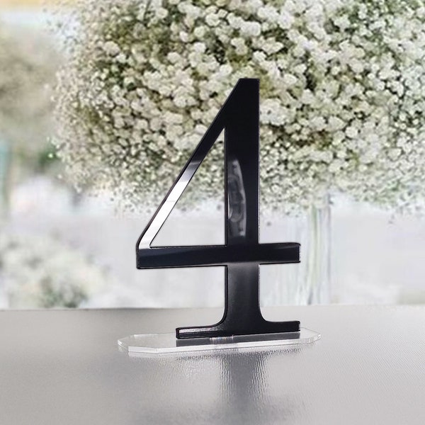 Mirror black Wedding table numbers | Mirror Table numbers | Acrylic table numbers | Set of Table Numbers | Two sides mirror numbers