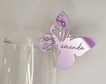 Acrylic Butterfly Wedding Place Card | Laser Cut Name