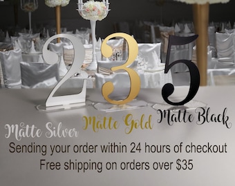 Wedding table numbers | Table numbers | Acrylic table numbers | Table numbers wedding | Wedding numbers | Gold Numbers | Black Numbers