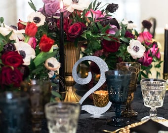 Silver table numbers | Glitter Table numbers | Acrylic table numbers | Table numbers wedding | Wedding numbers | Silver Glitter Numbers