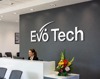 Custom Mirror Gold Acrylic Letters | 3D Business Signage, Office Wall Decor