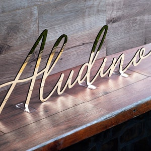 Large free standing personalised name sign Sweet 16 name sign Free standing wedding table signs Custom table decor Wedding name sign