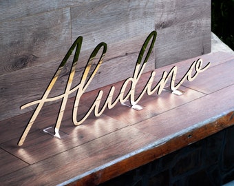 Large freestanding personalised name sign | Name sign | Free standing wedding table signs | Custom table decor | Wedding name sign