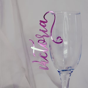 Carte de nom acrylique miroir rose | Carte de lieu de nom en acrylique | Nom du lieu de mariage | Paramètre de lieu de nom acrylique | Cartes nominatives en verre personnalisées