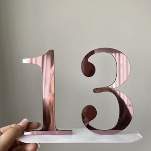 Gold wedding table numbers Mirror Gold Table numbers Acrylic table numbers Table numbers wedding Wedding number image 6