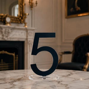 Black Acrylic Wedding Table Numbers | Modern Wedding Party Decor
