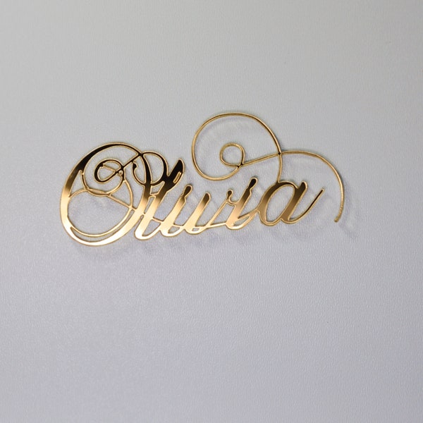 Mirror Gold acrylic laser cut names| Wedding place cards | Mirror wedding place names | Personalized name place setting |Wedding table decor