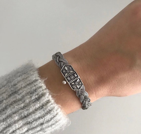 925 Sterling Silver Authantic Braided Design Turkish Mardin