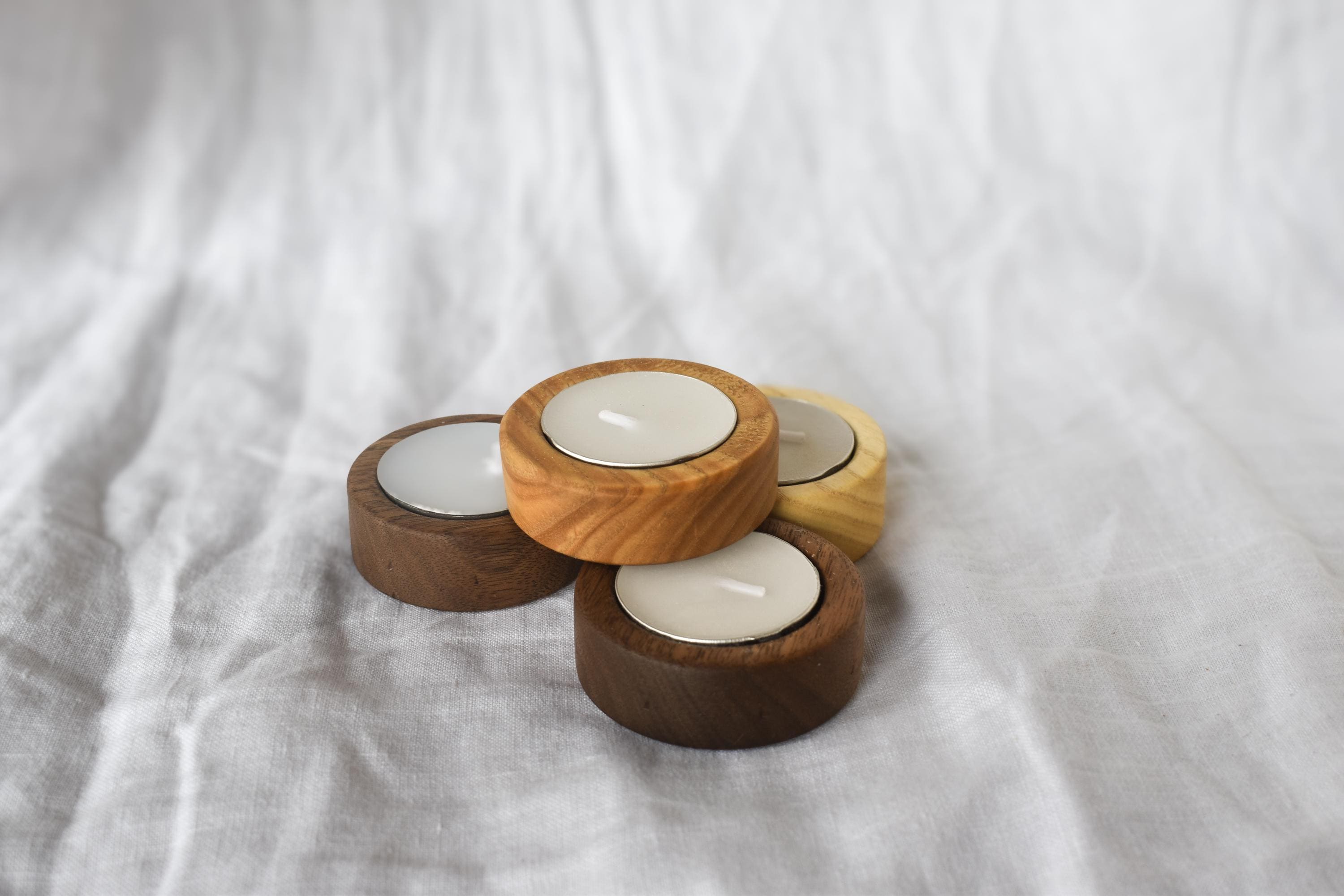 Handmade Wooden Tea Light Candle Holder!