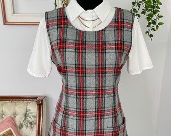 plaid dress grey