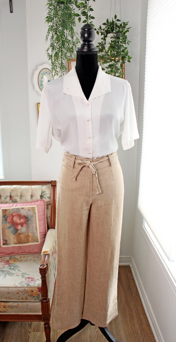 BEIGE LINEN TROUSERS