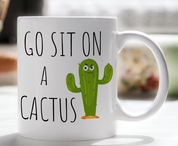 Snarky Mugs for Women Men Go Sit on a Cactus Mug Funny Stainless