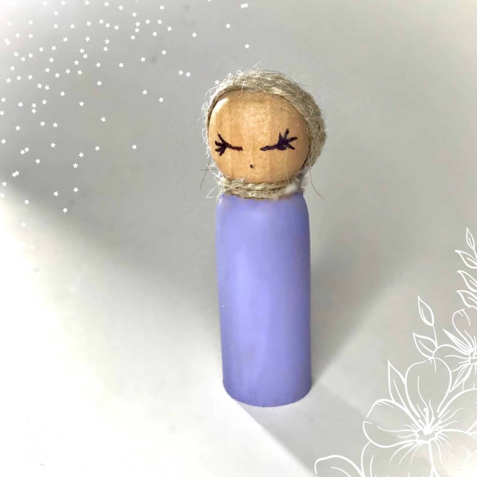Wooden Worry Peg dolls / Anxiety doll / Worry doll / Worry Etsy