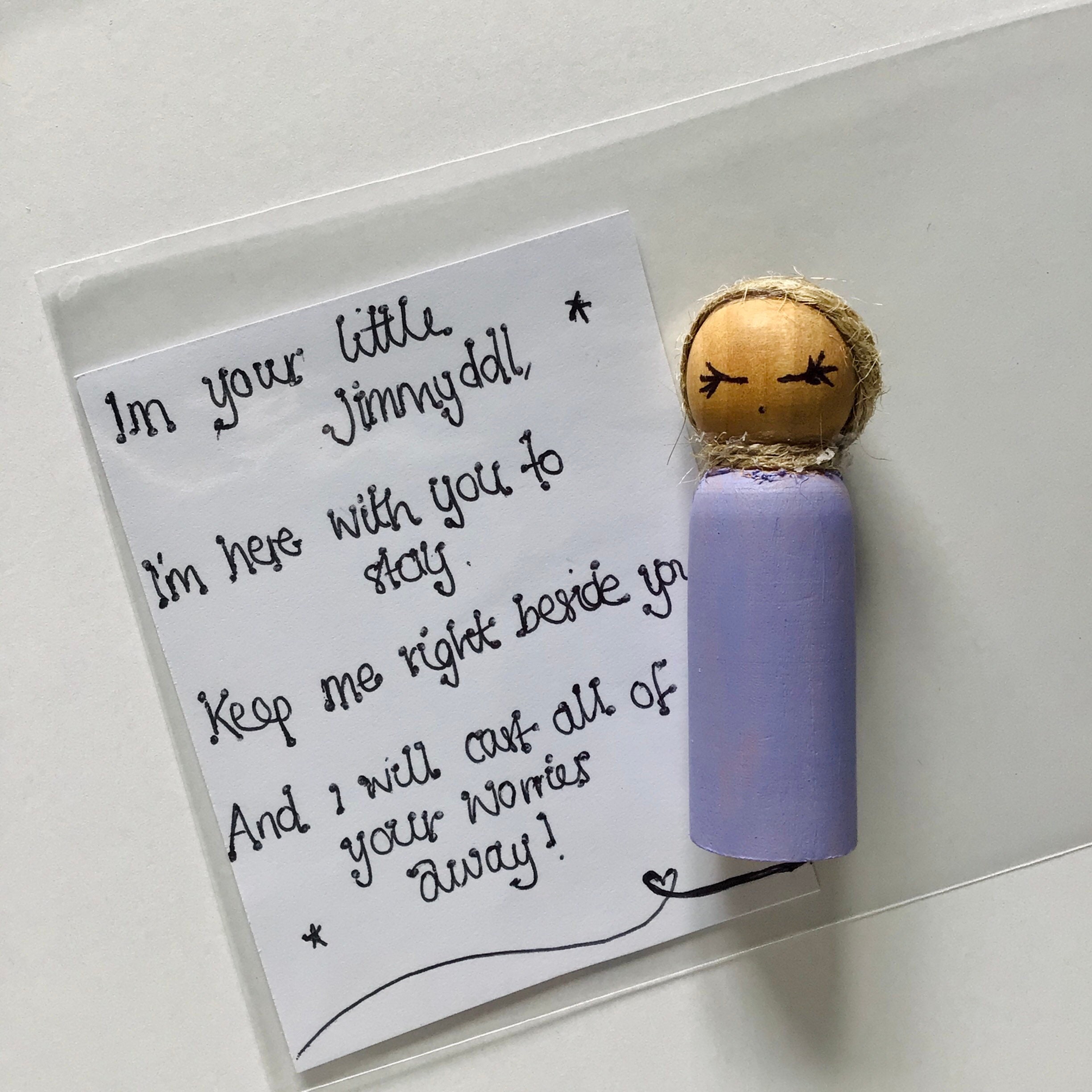 Wooden Worry Peg dolls / Anxiety doll / Worry doll / Worry Etsy