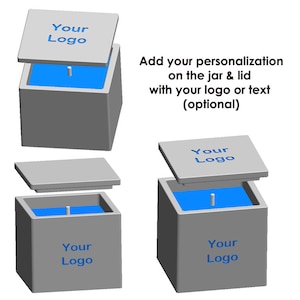 Square 7.5oz / 220ml Candle Vessel Silicone Mold with / without Lid - Add your personalization with your logo or text (optional)