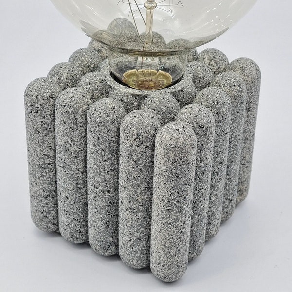 Concrete Line Cube Table Lamp