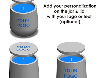 14oz / 415ml Candle Vessel Silicone Mold with / without Lid - Add your personalization on the jar & lid with your logo or text (optional)