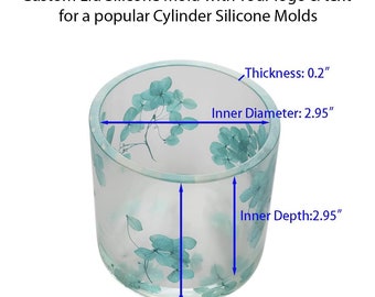Custom Lid Silicone Mold with Your logo & text for a popular Cylinder Silicone Molds with an Internal diameter of 2.95&quot;