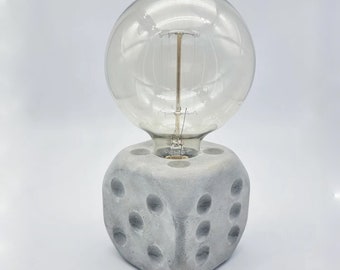 Concrete Dice Table Lamp