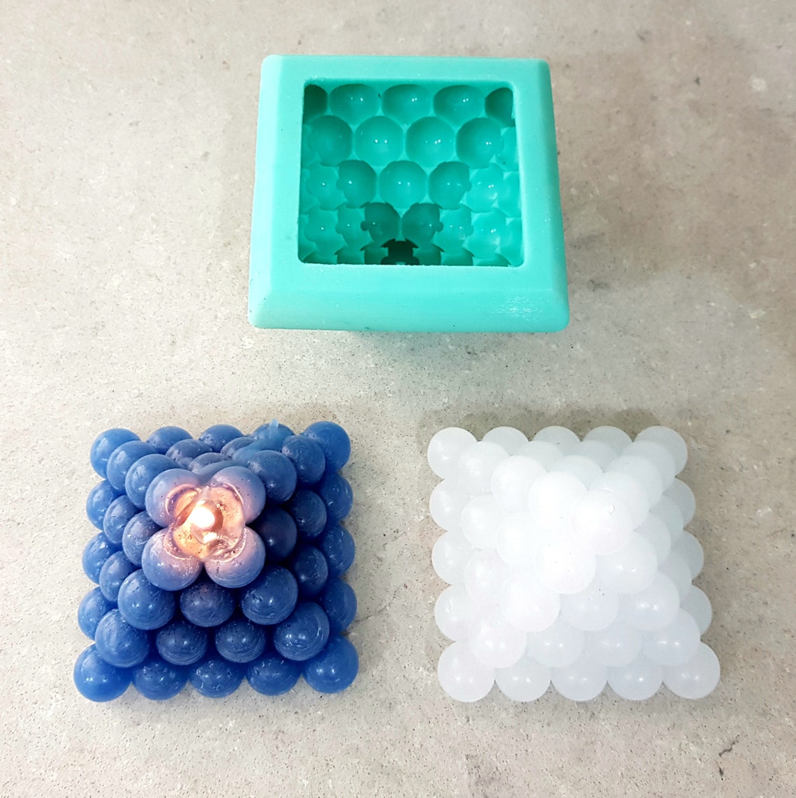 Bubble pyramid candle molds Ball Silicone Mold Candle Etsy