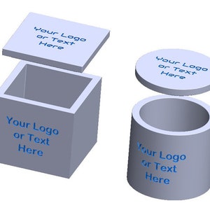 Simulation for Custom Silicone Mold  for Candle Jar, Vessel, Planter Pot, Fire pits with or without Custom Lid with your logo & text