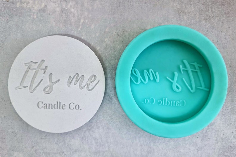 Custom Lid Silicone Mold With Your logo & text to your existing jar for Candle Jar, Vessel and more image 4