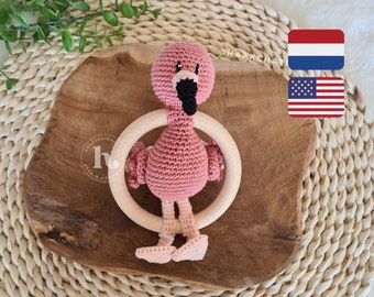 Rattle Flamingo Crochet Pattern ENG/NL