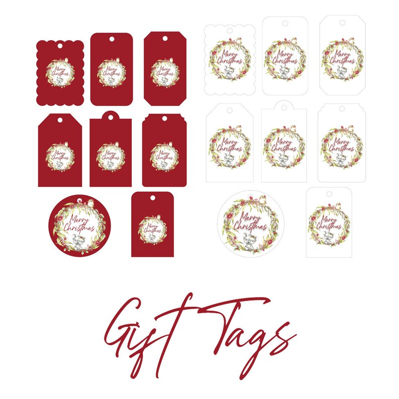 Australian Christmas Printable Set Bunting, Print, Cupcake Toppers