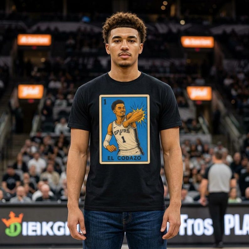 El Codazo Spurs Unisex Tshirt | Lotería Style Spurs Graphic Tee image 2